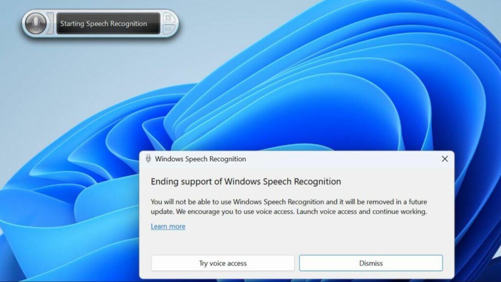Windows 11 features Windows Speech Recognition