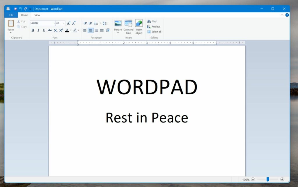 Windows 11 features Wordpad